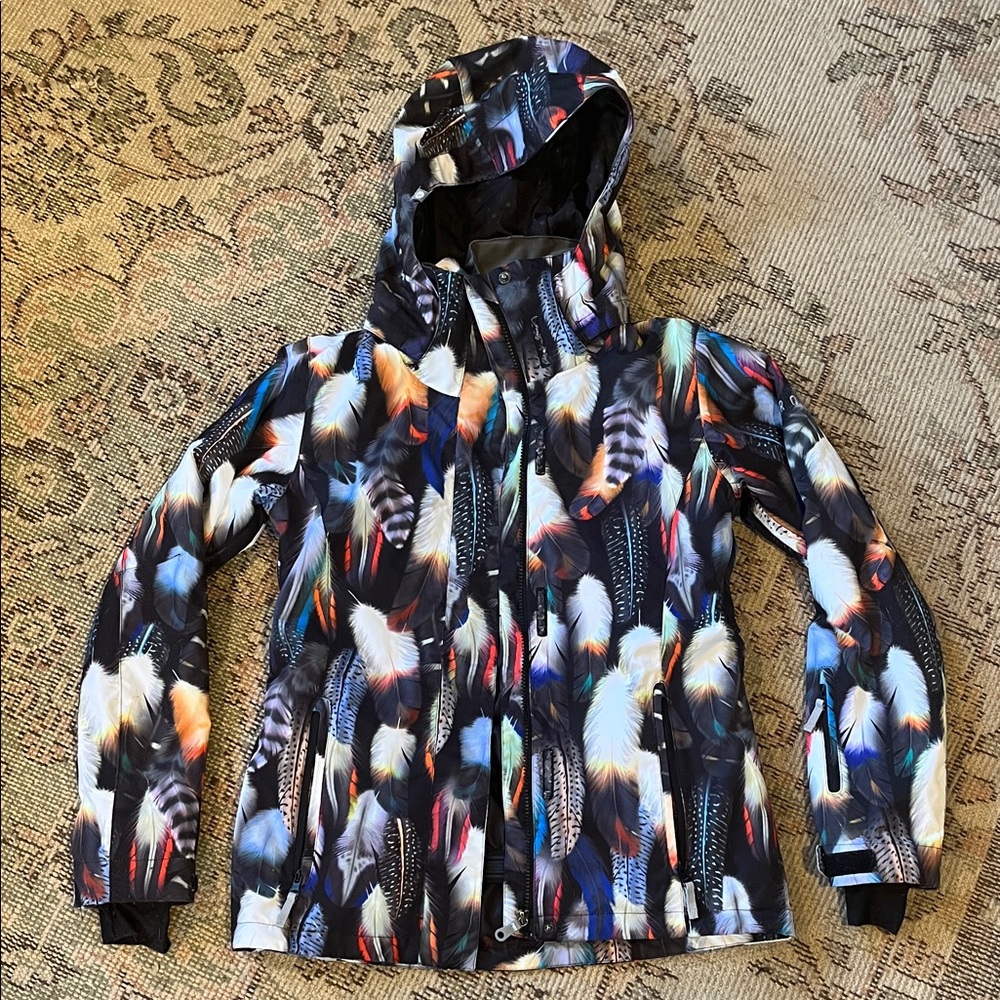Colorful Feather Print Kids Jacket
